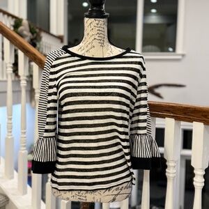 Shirt, Kobi Halperin, boat neck, size S, Black & White